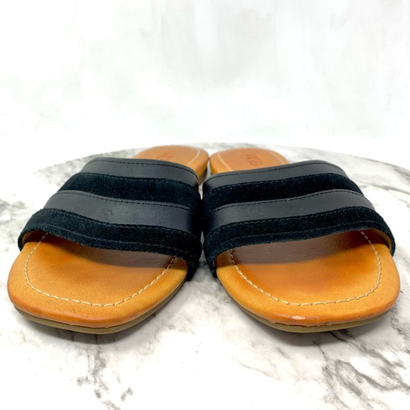 UGG Ximema Black Leather Open Toe Slide Sandals 5.5 Bohemian Boho Casual Summer - Picture 4 of 15